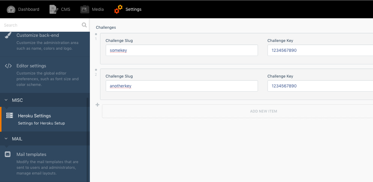 Heroku Settings Page
